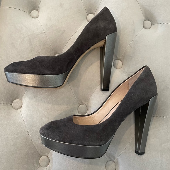 French Connection suede & leather heels - Picture 1 of 9